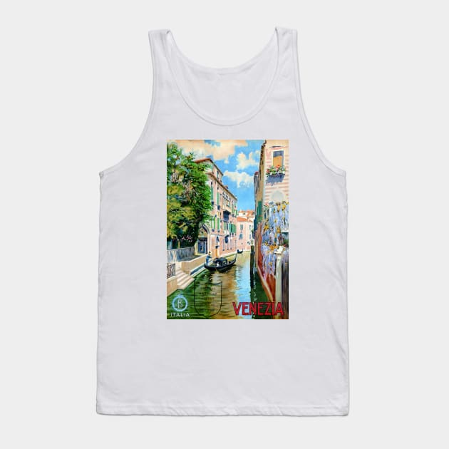 Vintage Travel Poster Italy Venice Venezia 1920s Tank Top by vintagetreasure